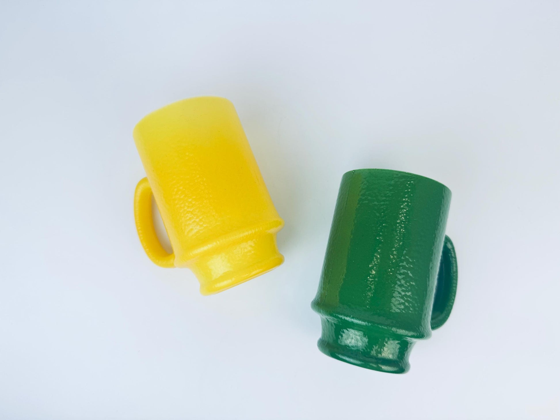 Product image for 'vintage hazel atlas orange peel textured milk glass pedestal mug lemon lime colours sold separately' (view 56c2cd)