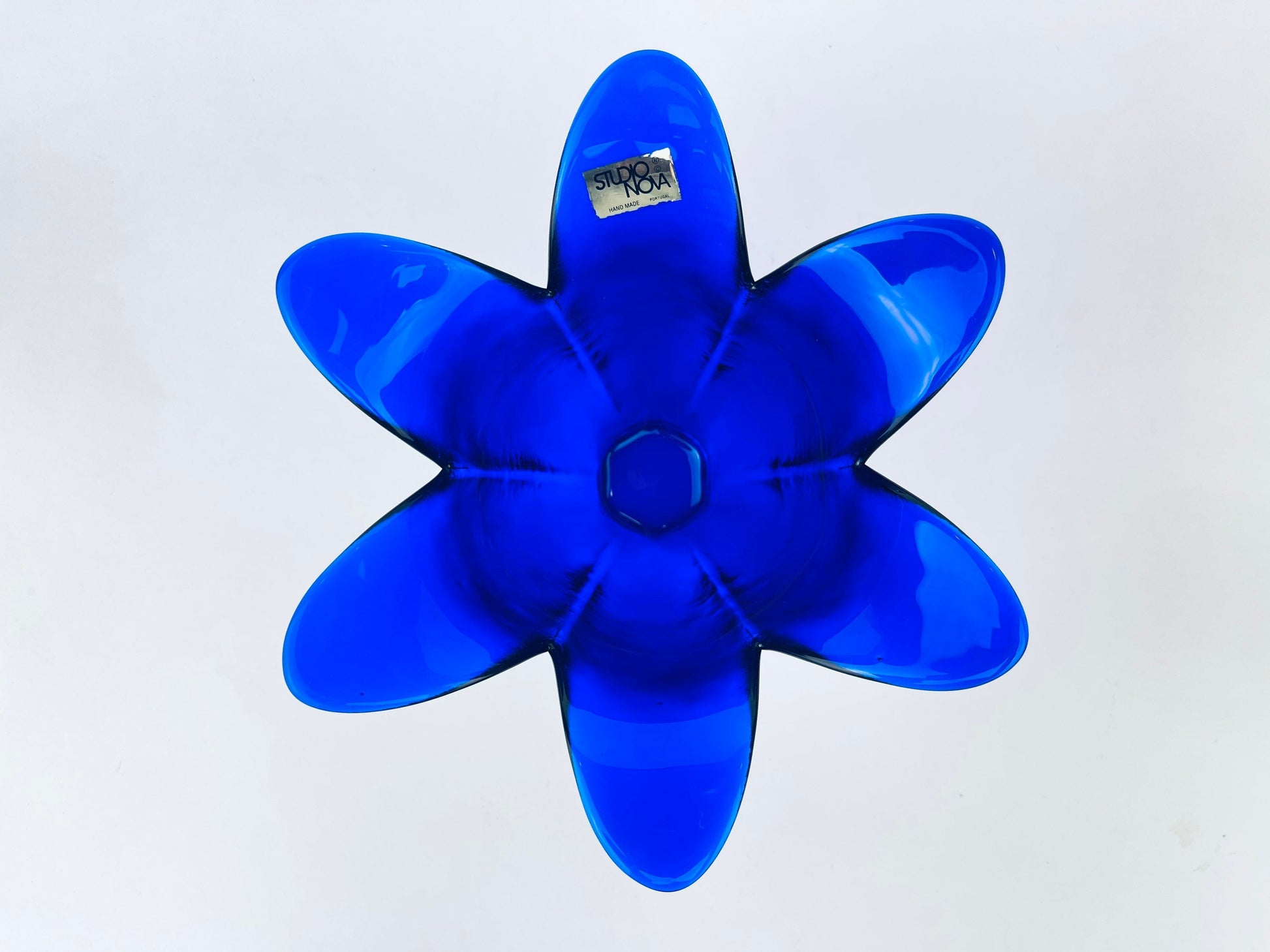 Product image for 'vintage cobalt blue glass floral votive candle holders studio nova handmade in portugal' (view 459b49)