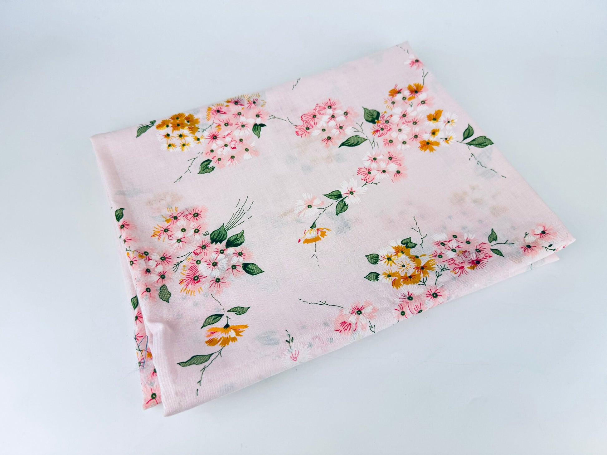 Product image for 'vintage light pink floral semi sheer cotton fabric 44 x 74' (view c14407)