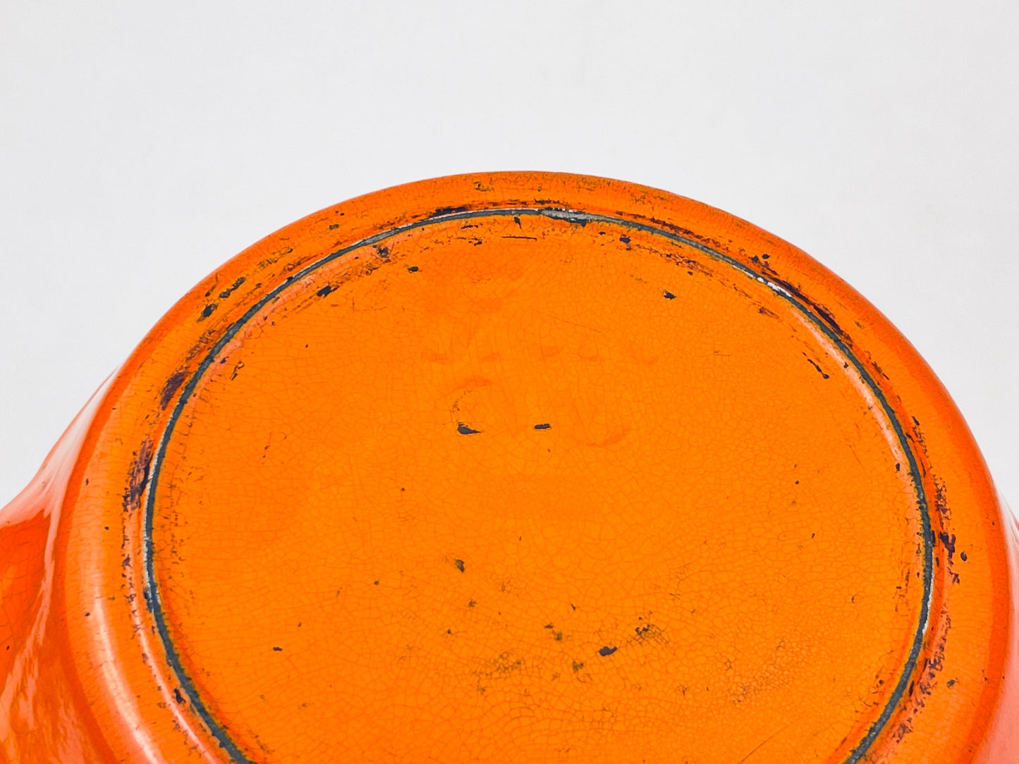 Product image for 'vintage levcoware ombre orange porcelain enamelled cast iron skillet made in japan' (view 1664fc)