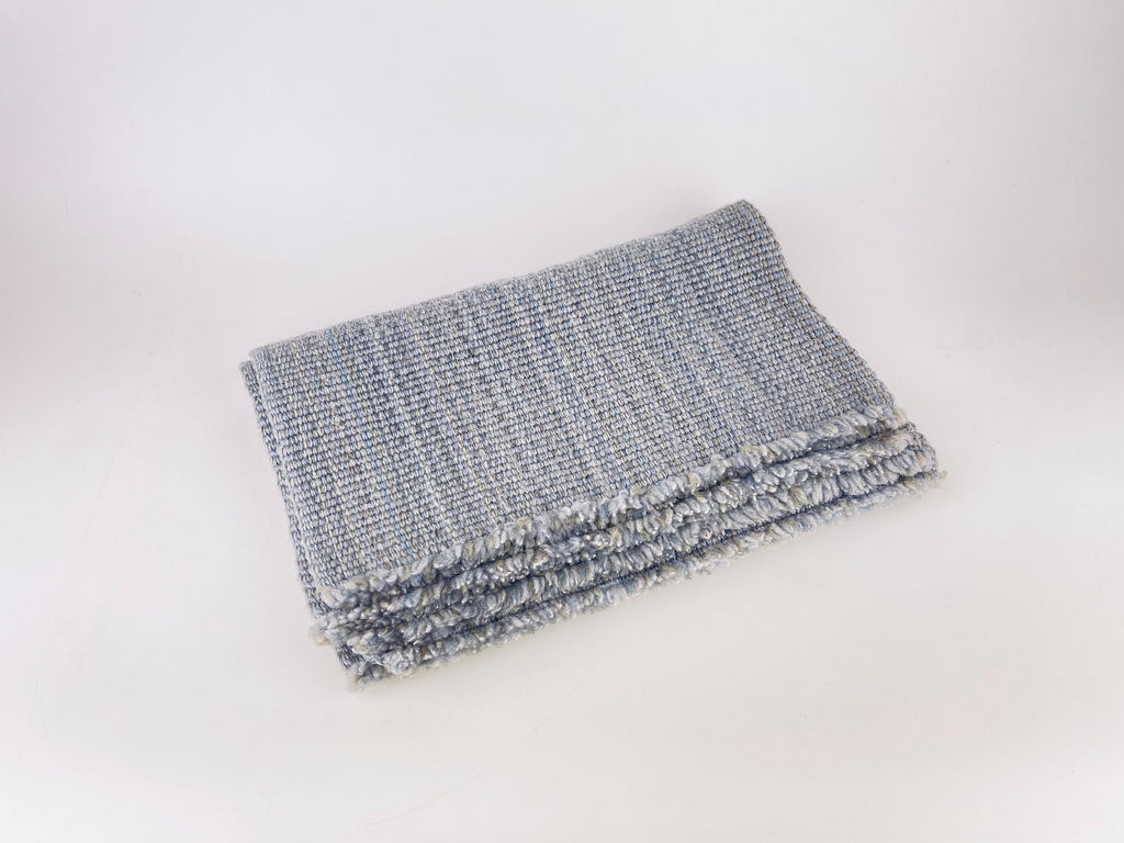 Product image for 'vintage rectangular grey blue stripped fringe style place mats set of three 3' (view edea80)