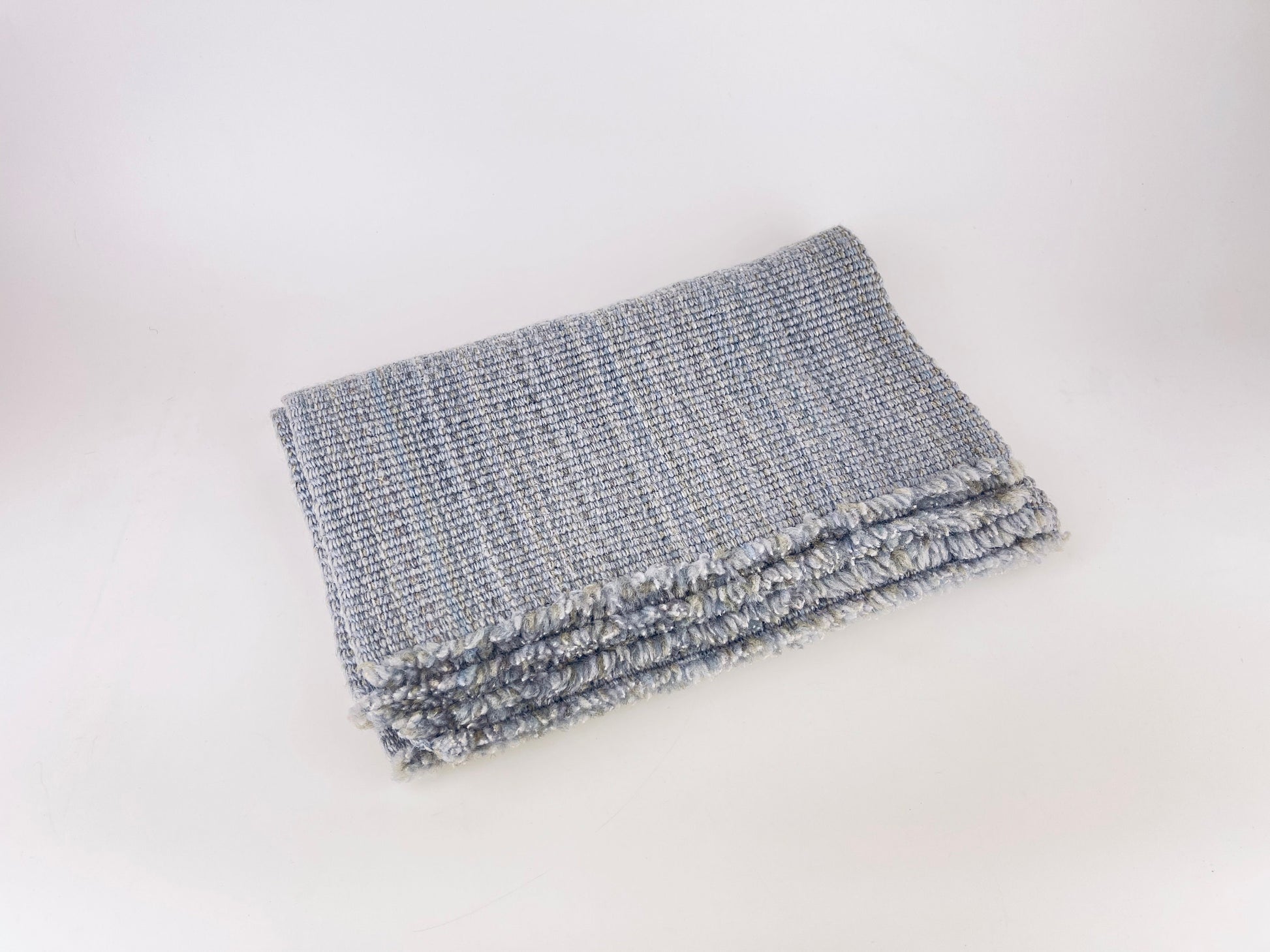 Product image for 'vintage rectangular grey blue stripped fringe style place mats set of three 3' (view edea80)