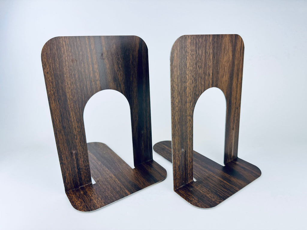 Product image for 'vintage faux wood metal book ends set of two 2' (view 7cc3d1)