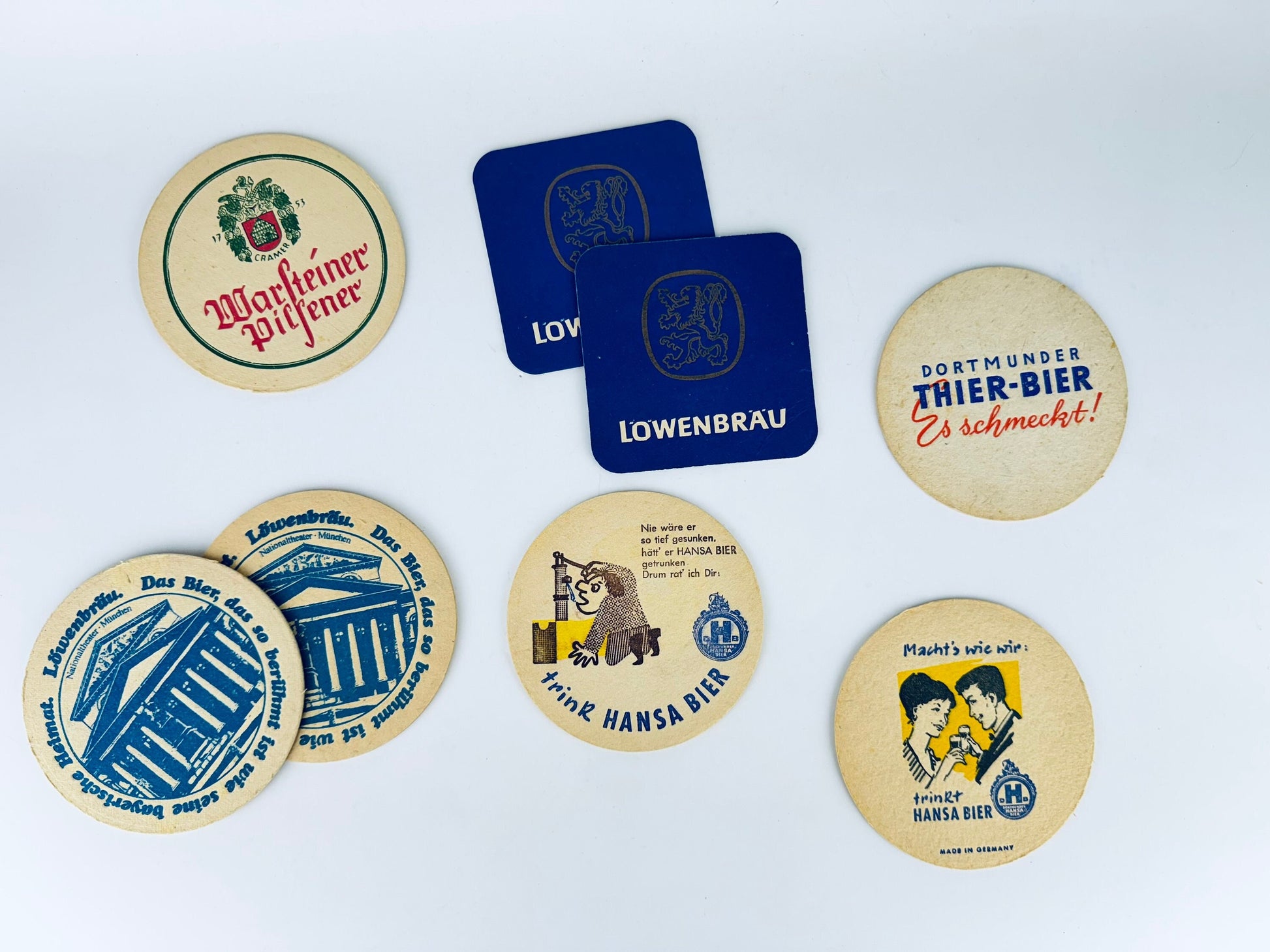 Product image for 'vintage deutch german bar coasters beer cocktail mat sold separately' (view cf9282)