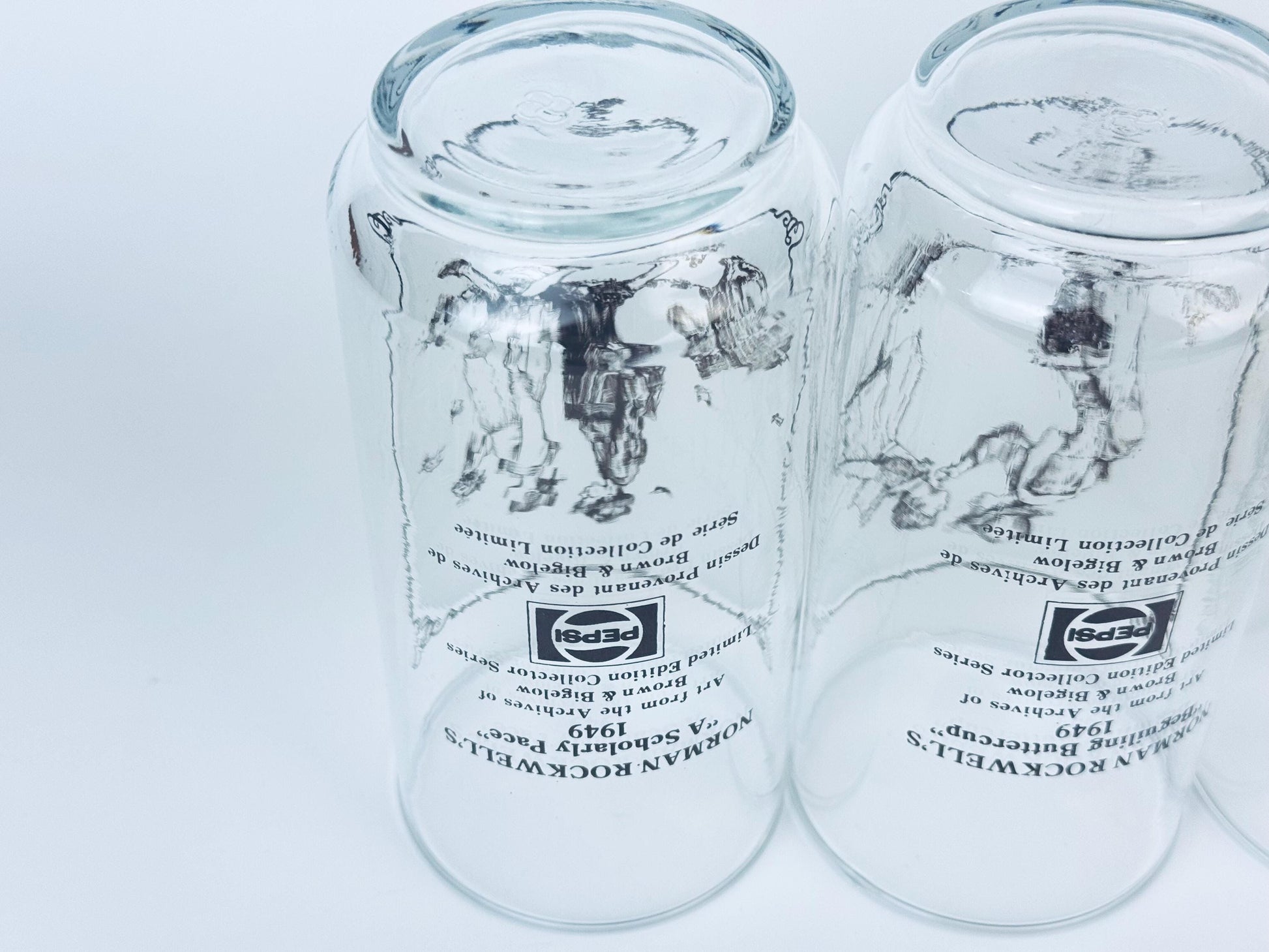 Product image for 'vintage norman rockwell pepsi glass water tumbler glasses set of four 4 limited edition collector series' (view b2ab61)