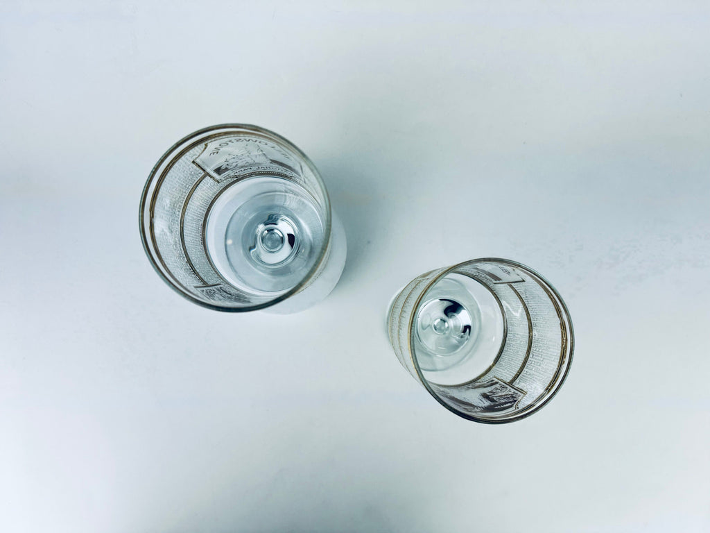Product image for 'vintage culver tyrol 22 kt gold yellowstone national park souvenir pedestal glasses set of two 2' (view 91b83a)