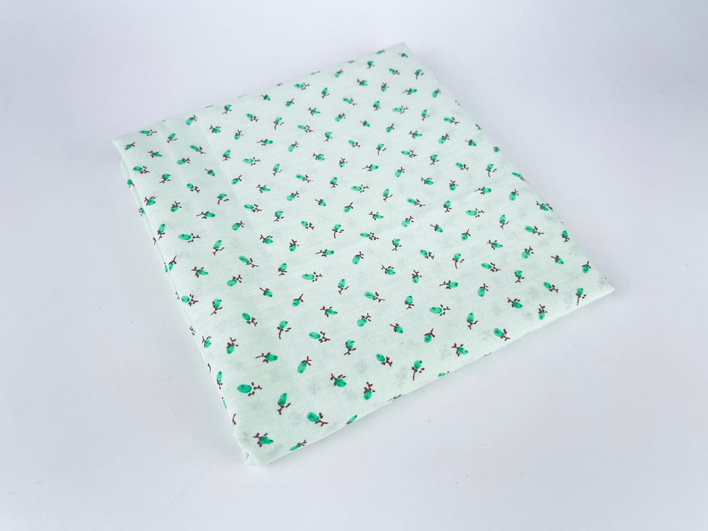 Product image for 'vintage mint green floral fabric material 42 x 44' (view 25b5da)
