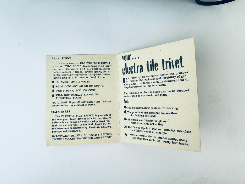 Product image for 'vintage 1960s electra tile floral ceramic trivet mid century modern hot plate with original box' (view 493072)