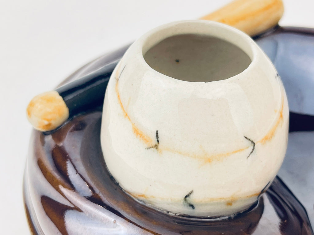 Product image for 'vintage baseball ashtray match holder mitt batt ball red clay pottery' (view d4dcba)