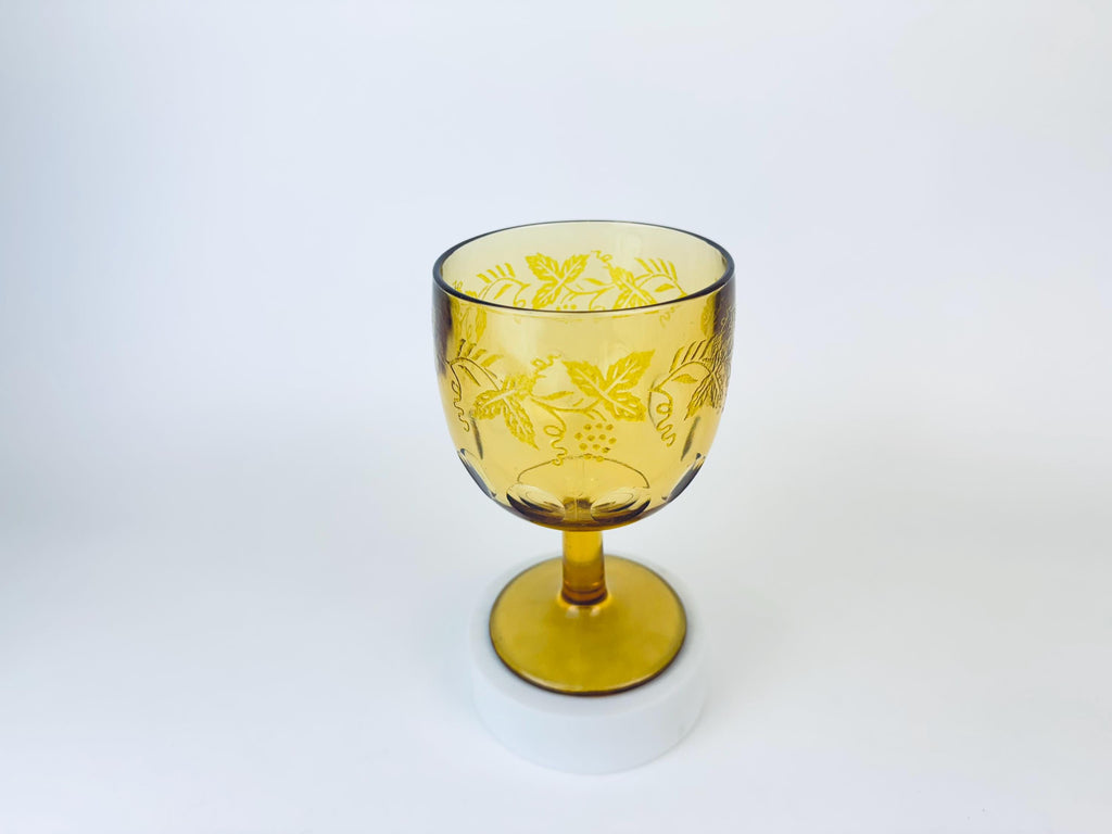 Product image for 'vintage pressed glass thumbprint oversized chalice schooner beer goblet wine glass bartlett collins sold separately' (view 90bfba)