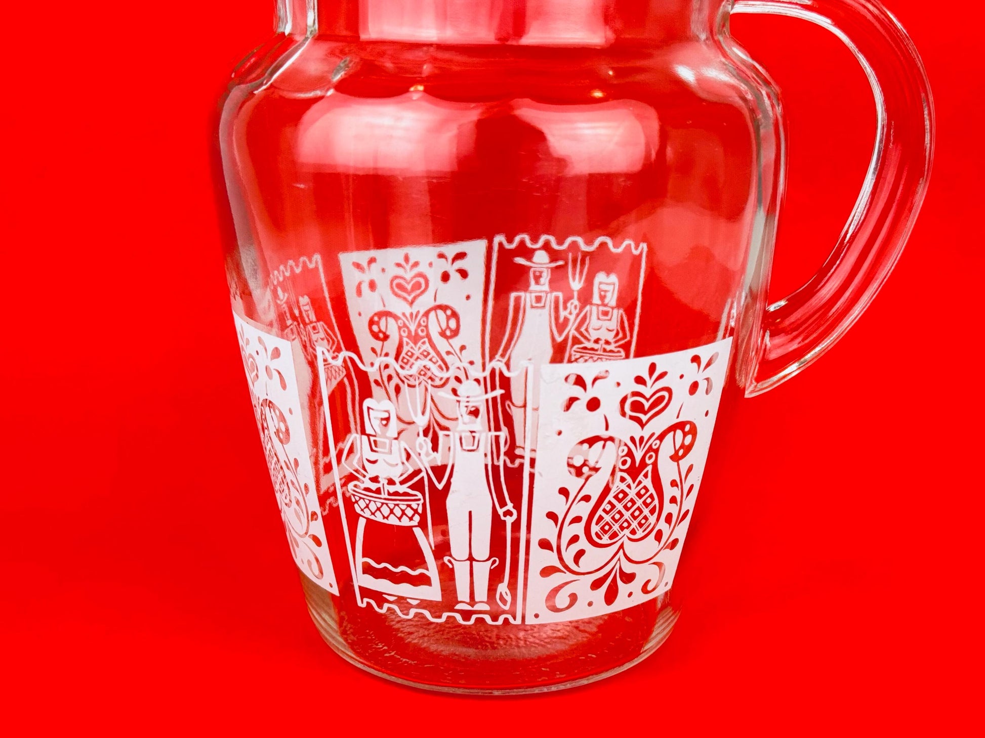 Product image for 'vintage amish butterprint water juice pitcher jug hazel atlas' (view c3b174)