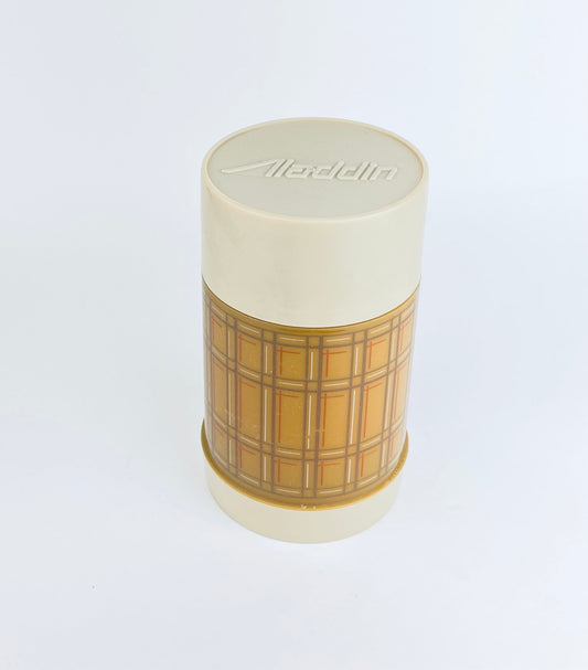 Product image for 'vintage plaid aladdin thermos insulated vacuum sealed jar perfect for camping hiking lunch 425 ml capacity' (view faf44f)