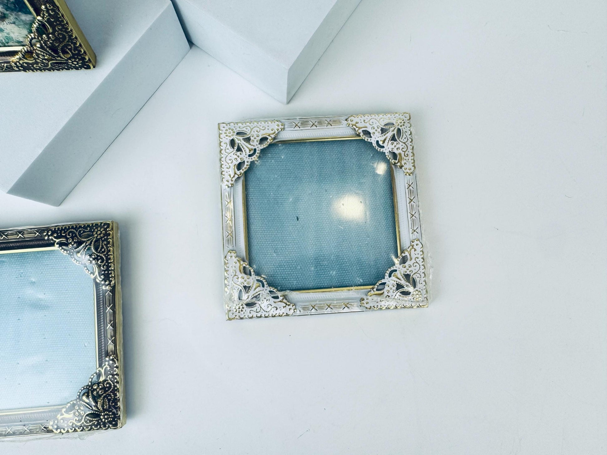Product image for 'vintage ornate filigree square picture frames 3 x 3 new old stock sold separately' (view b1bf9d)