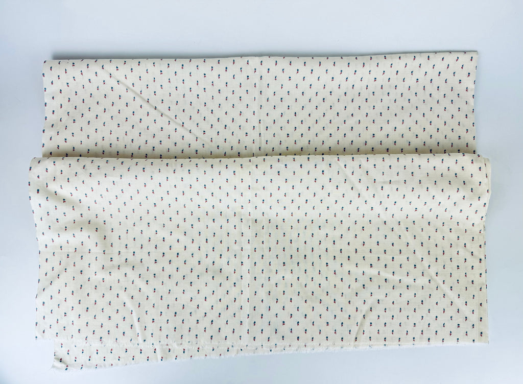Product image for 'vintage 1980s beige pink blue abstract print fabric 40 x 44' (view b5834c)