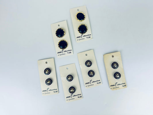 Product image for 'vintage jhb collection by countess black gold plastic metal button packs packs sold separately' (view 320f13)