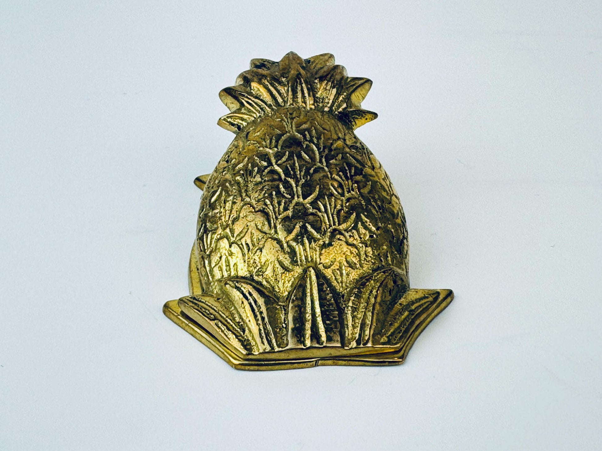 Product image for 'vintage solid brass pineapple paper clip attractive aged patina home office decor' (view 98c0fd)