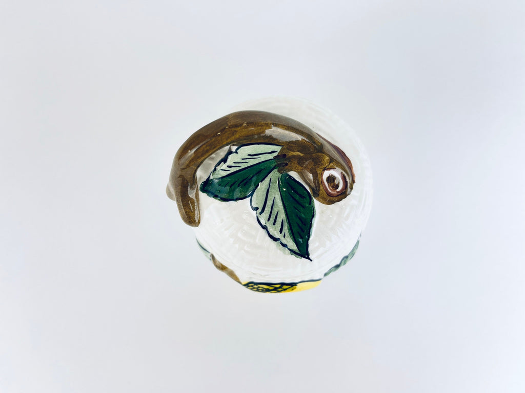 Product image for 'vintage majolica style lemon jar hand painted oal portugal salt sugar or honey pot' (view 3447f5)