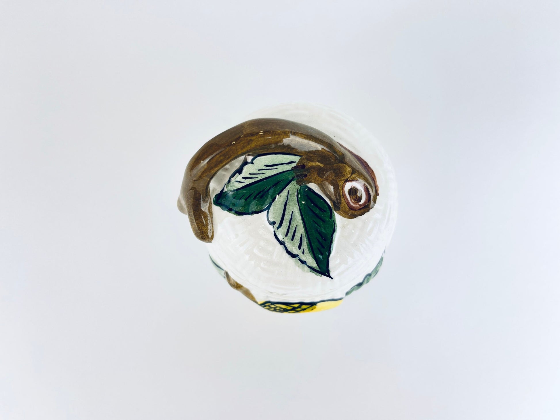 Product image for 'vintage majolica style lemon jar hand painted oal portugal salt sugar or honey pot' (view 3447f5)