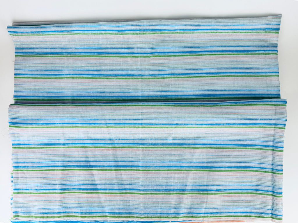 Product image for 'vintage blue green pink striped fabric material 45 x 92' (view 49954e)