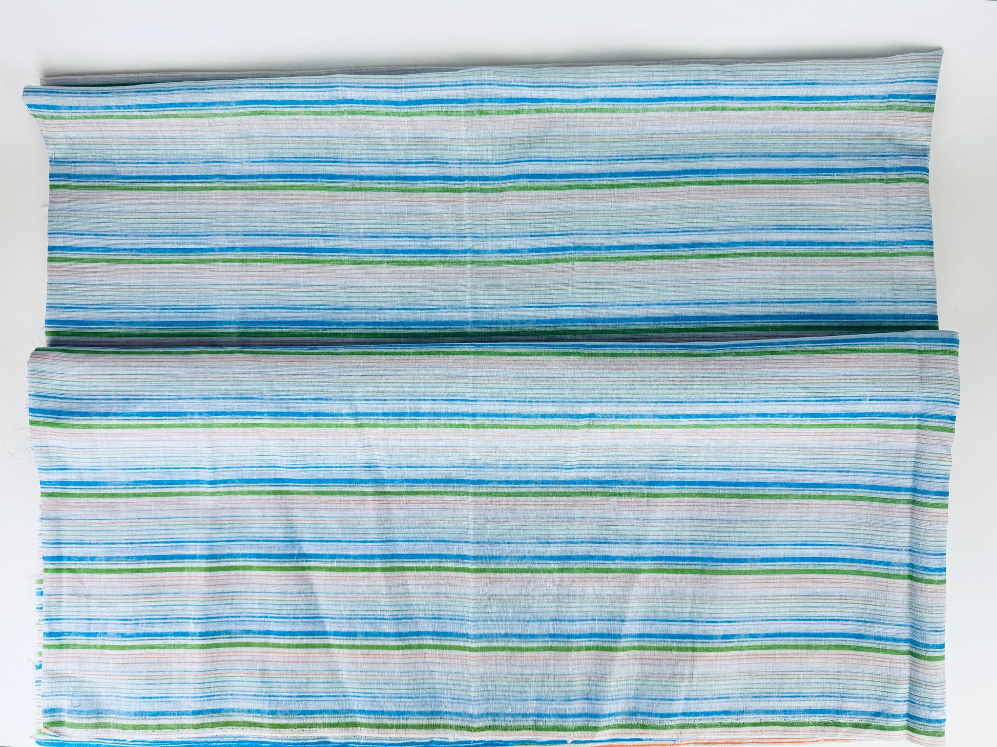 Product image for 'vintage blue green pink striped fabric material 45 x 92' (view 49954e)
