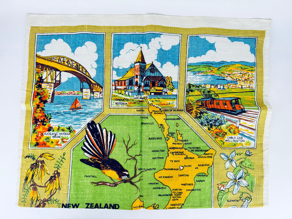 Product image for 'vintage new zealand linen kitchen tea towel new zealand souvenir 1' (view 324f65)