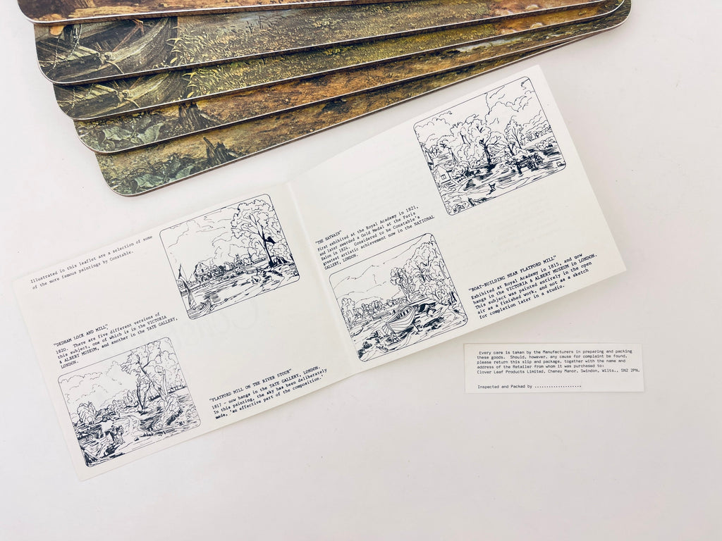 Product image for 'vintage rectangular placemats john constable ra clover leaf set of four 4 melamine table mats made in united kingdom' (view 724901)
