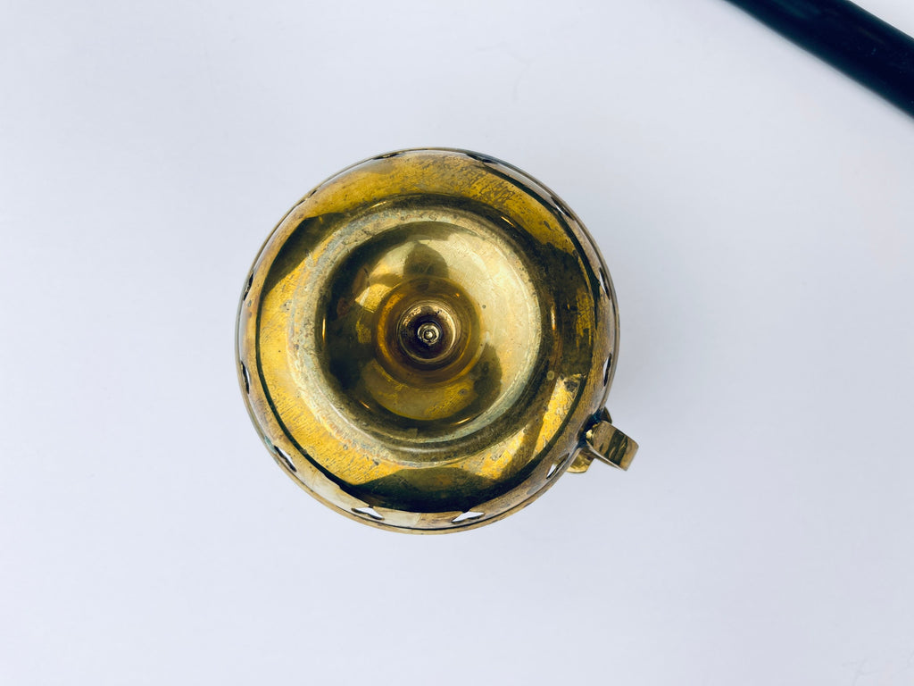 Product image for 'vintage brass heart chamber candlestick holder attractive aged metal patina' (view e47b6e)