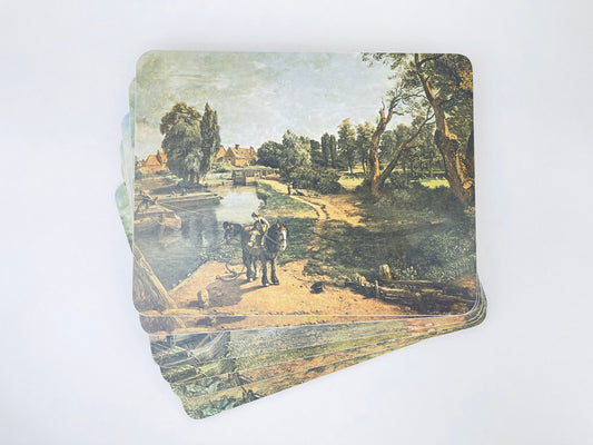 Product image for 'vintage rectangular placemats john constable ra clover leaf set of four 4 melamine table mats made in united kingdom' (view 6c53ef)