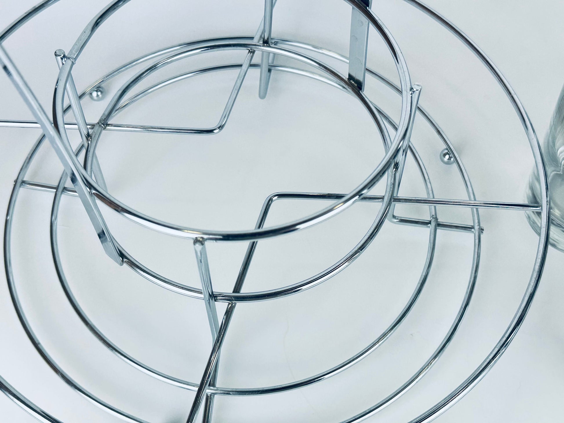 Product image for 'vintage dorothy thorpe silver fade barware set 8 glasses ice bucket chrome caddy' (view b25b10)