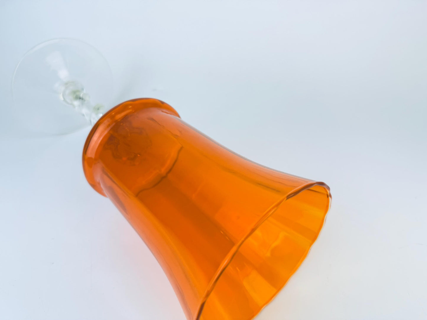 Product image for 'vintage orange italian empoli art glass twisted glass vase bowl' (view 99d718)