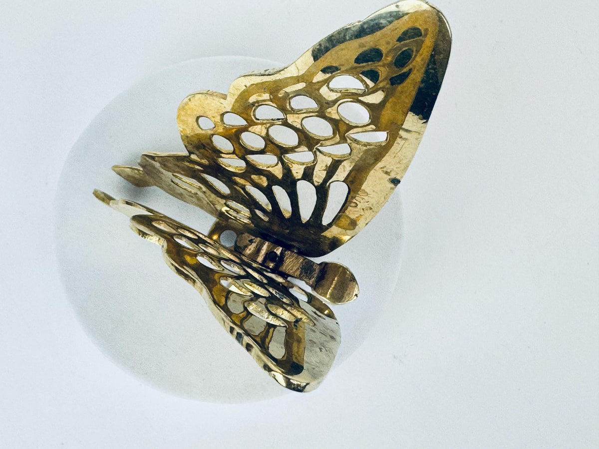 Product image for 'vintage solid brass butterfly figurine' (view a5ddae)