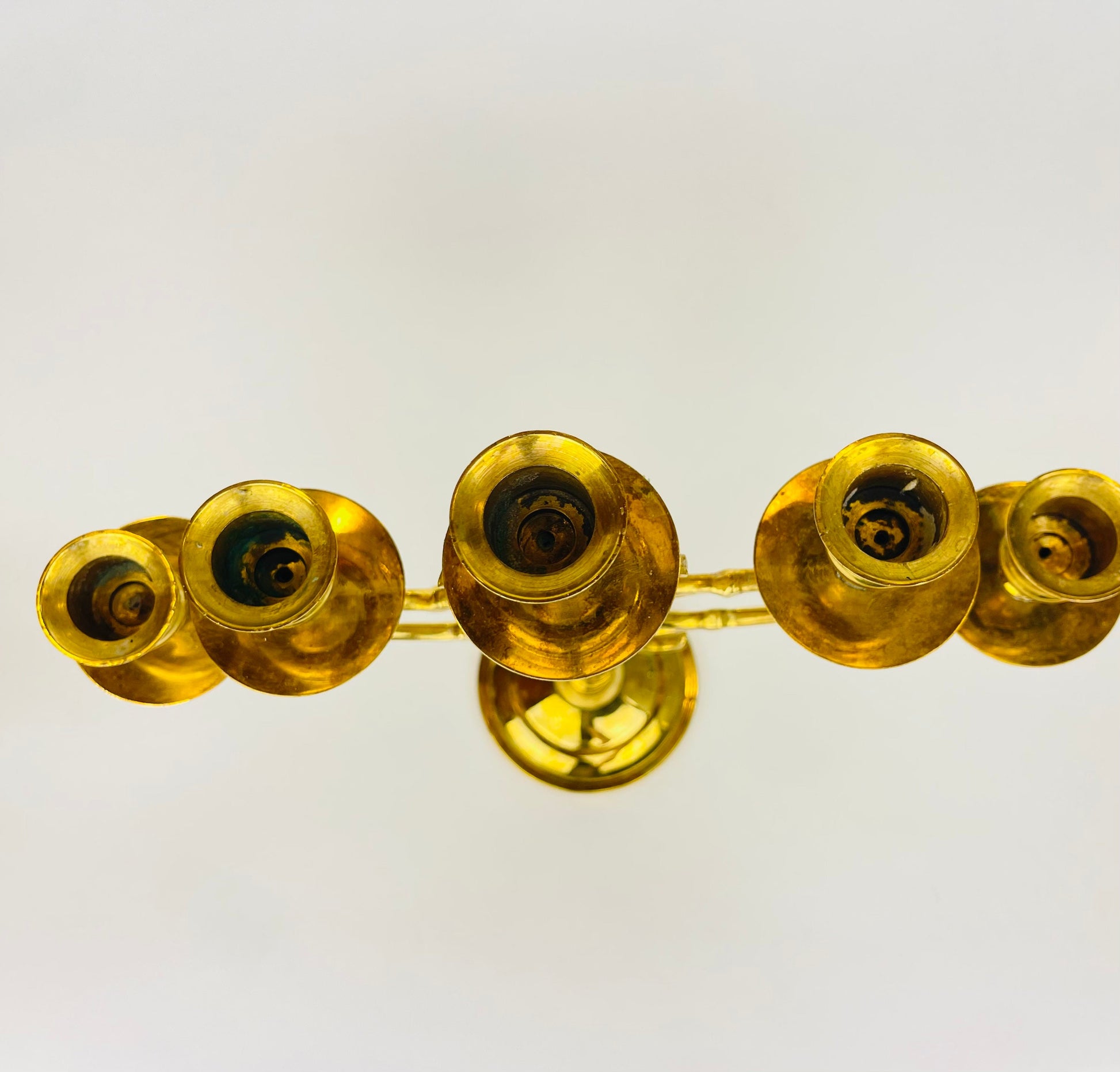 Product image for 'vintage brass candelabra five candlestick holder' (view ad7044)
