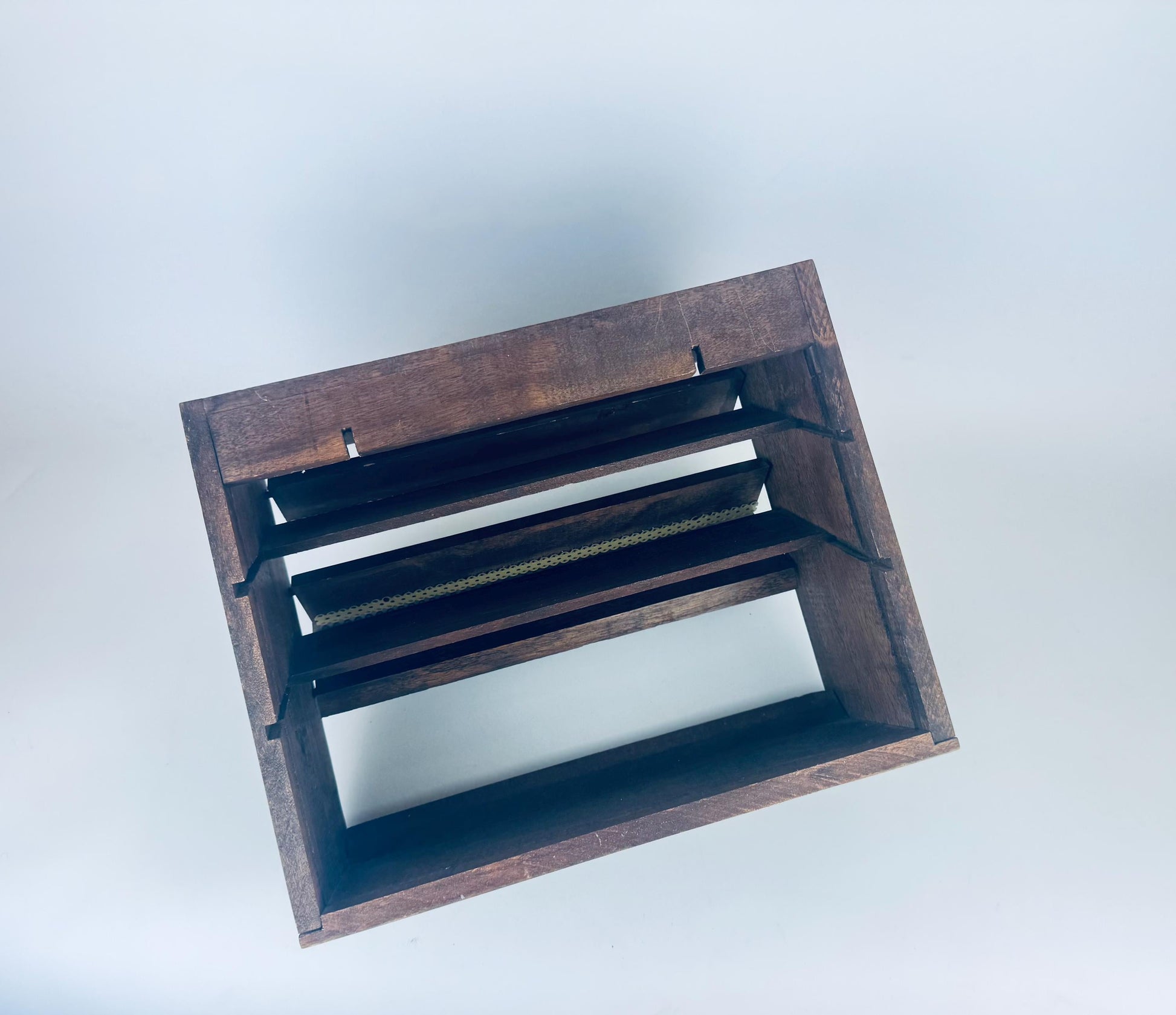 Product image for 'vintage mid century baribocraft wood dispenser 1960s wall mount foil wax paper towel holder rustic canadian kitchen organizer' (view c02242)