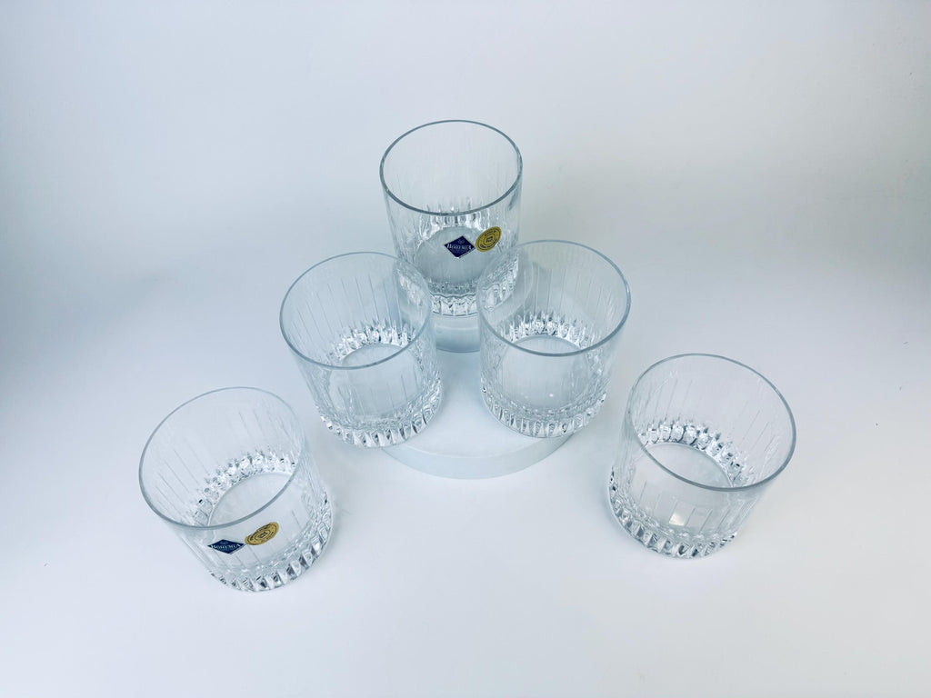 Product image for 'vintage jihlavske sklarny bohemia crystal lowball glasses set of five 5 made in czech republic' (view 4b2bf6)