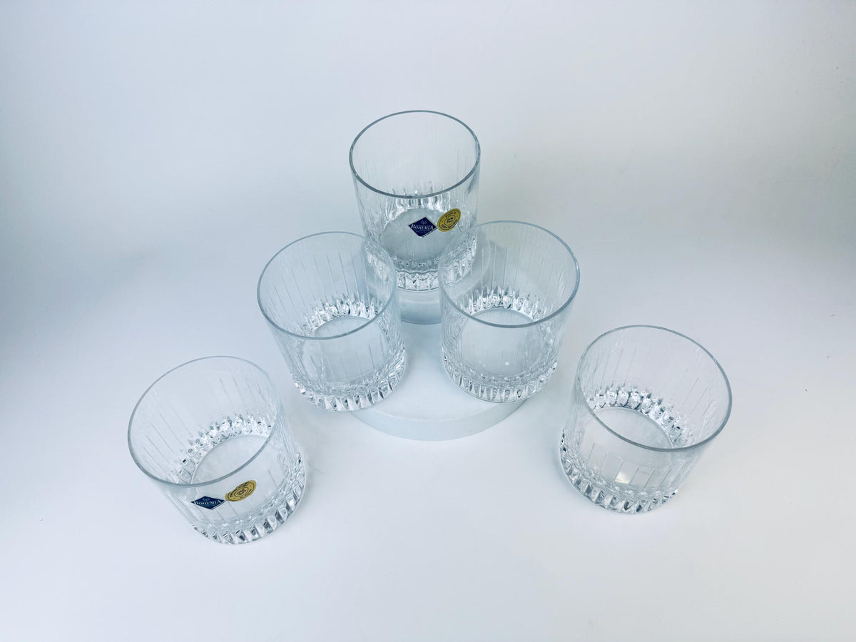 Product image for 'vintage jihlavske sklarny bohemia crystal lowball glasses set of five 5 made in czech republic' (view 4b2bf6)