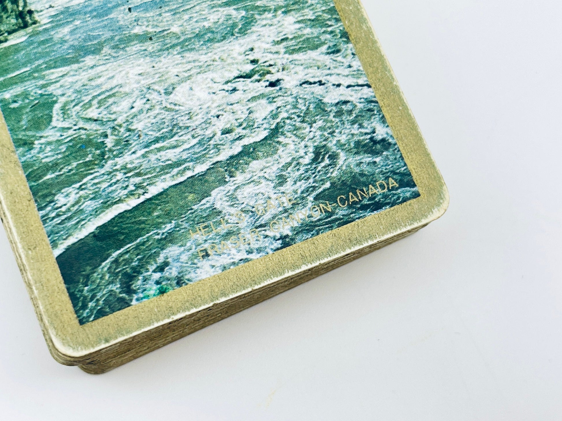 Product image for 'vintage claridge plastic coated playing cards hells gate fraser canyon british columbia image made in canada' (view d6c362)