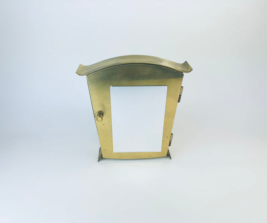 Product image for 'vintage brass mirror wardrobe jewellery box crushed velvet interior gift for her' (view b74af3)