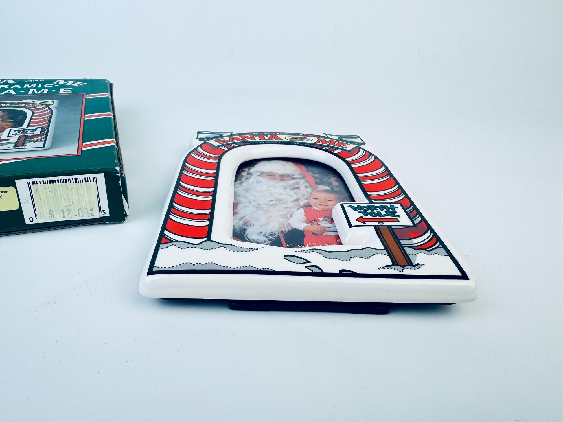 Product image for 'vintage santa me ceramic tabletop picture frame mall santa picture' (view 16501f)