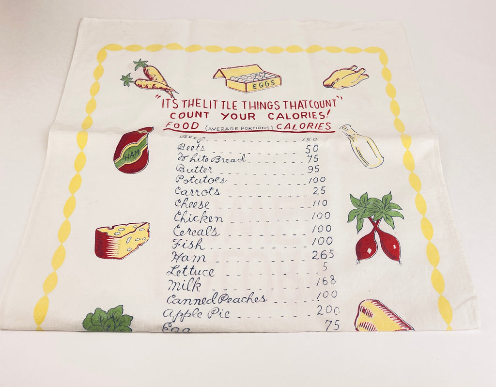 Product image for 'vintage calorie counting tea towel excellent kitchen gag gift' (view 41b41d)