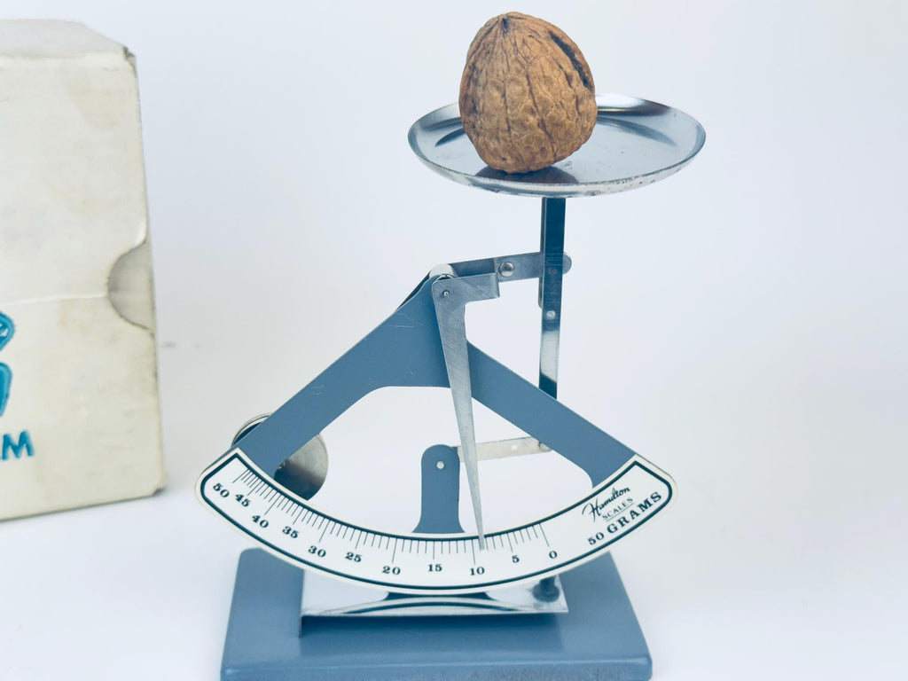 Product image for 'vintage grey silver hamilton weight scale no 50 gram penny scale' (view 49d961)