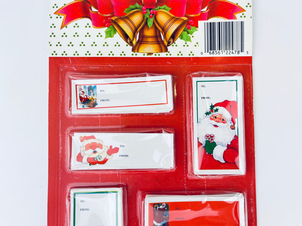 Product image for 'vintage christmas gift trims self stick gift tags set of sixty 60 made in canada new old stock nos' (view c47322)