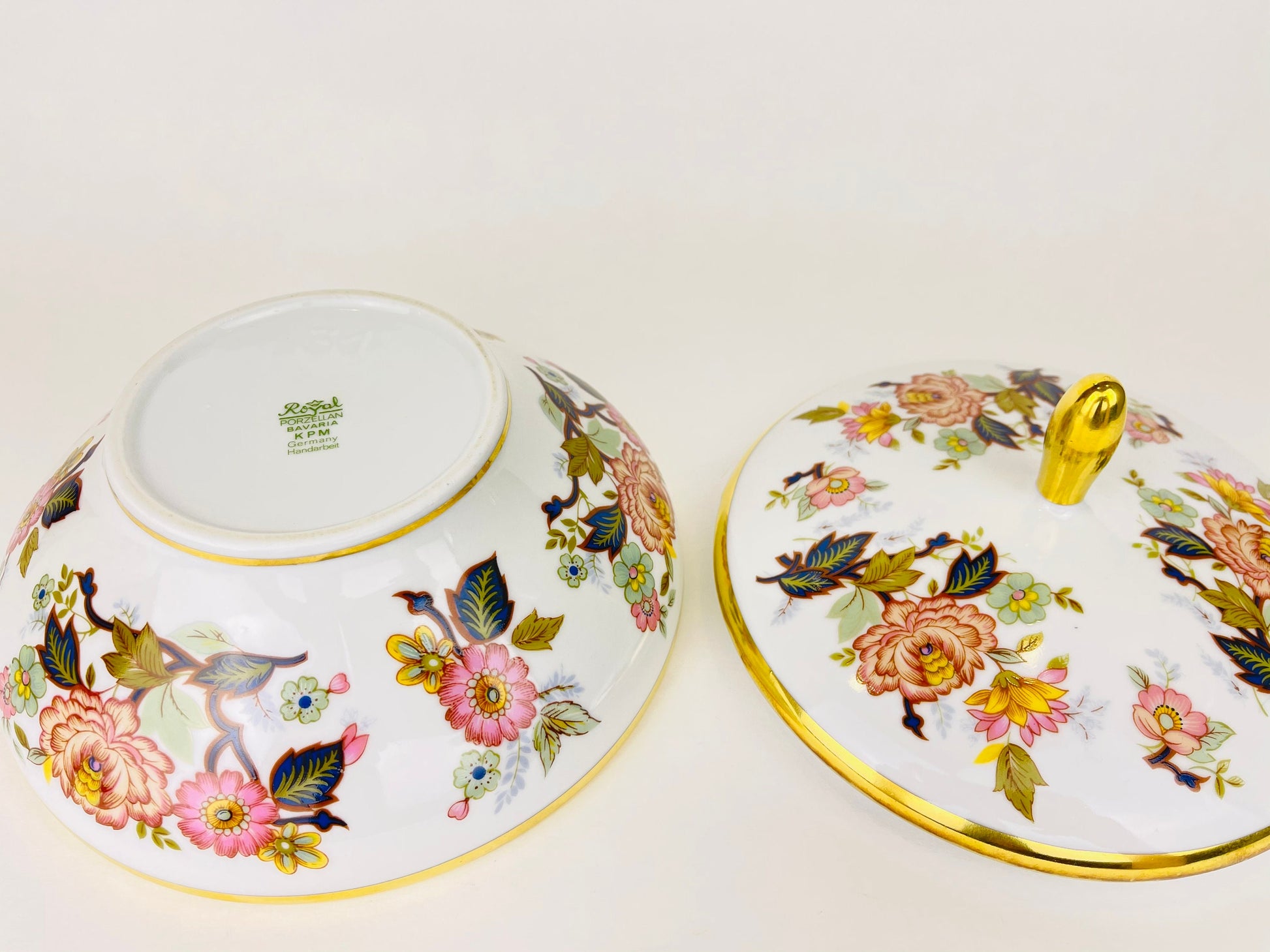 Product image for 'vintage floral porcelain candy trinket dish royal prozellan bavaria kpm germany handarbeit 1950' (view 4a72c0)