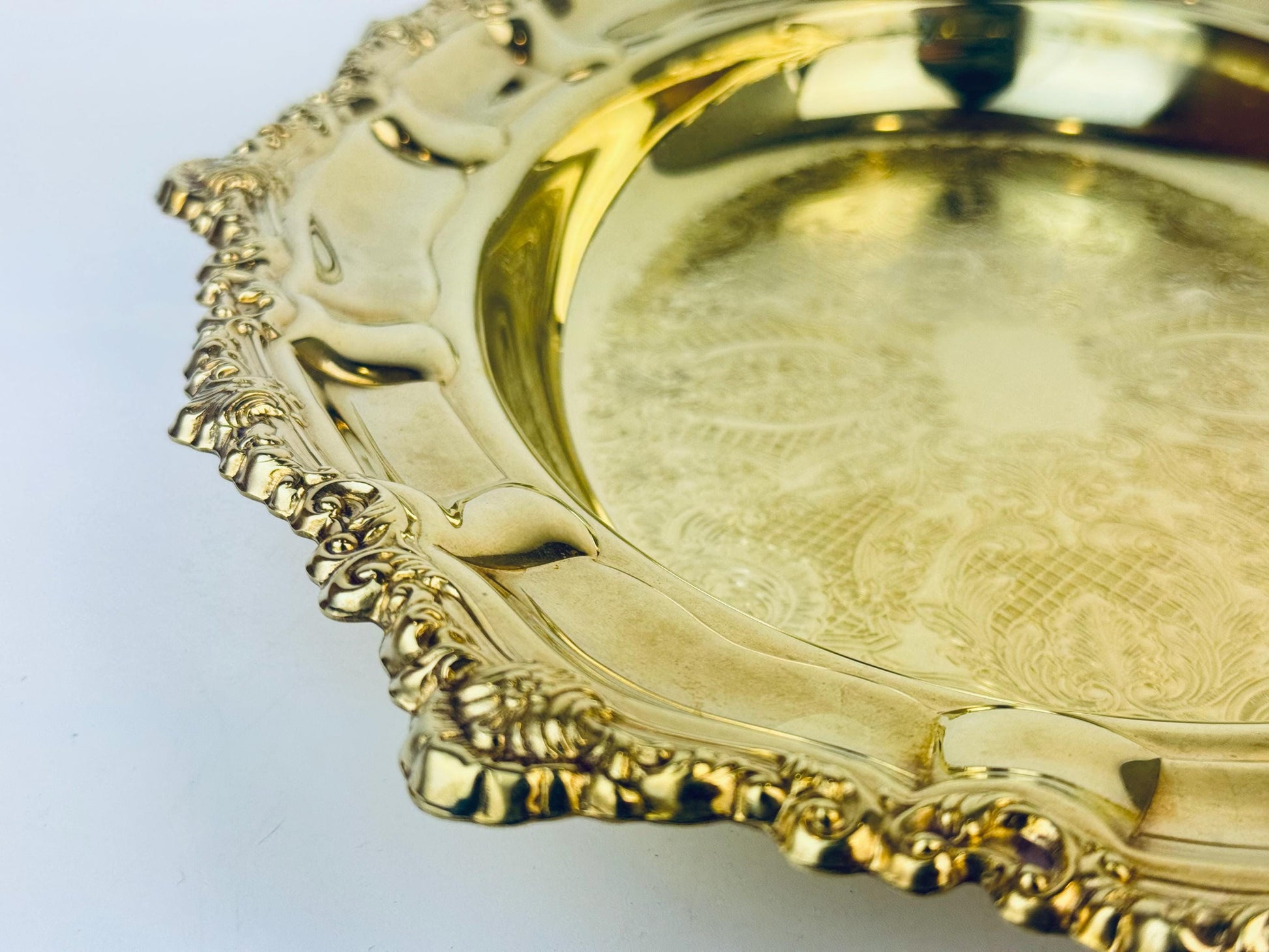 Product image for 'vintage viking plate ornate oval solid brass bowl made in canada' (view 208cea)