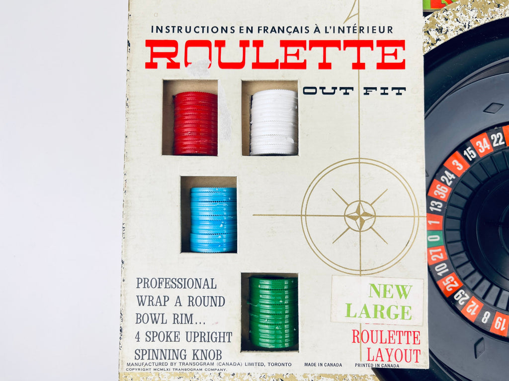 Product image for 'vintage roulette board game made in canada by transogram instructions en francis a linterieur' (view 24a08a)
