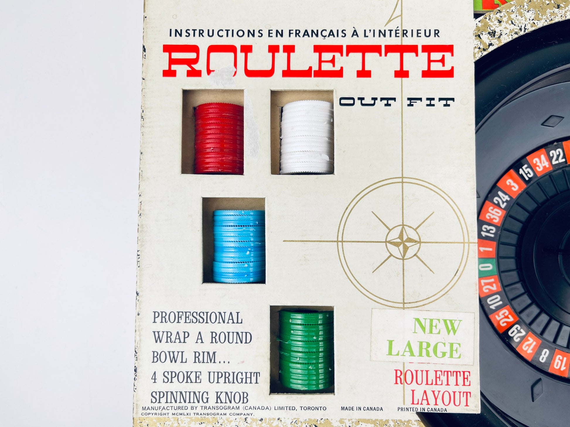 Product image for 'vintage roulette board game made in canada by transogram instructions en francis a linterieur' (view 24a08a)