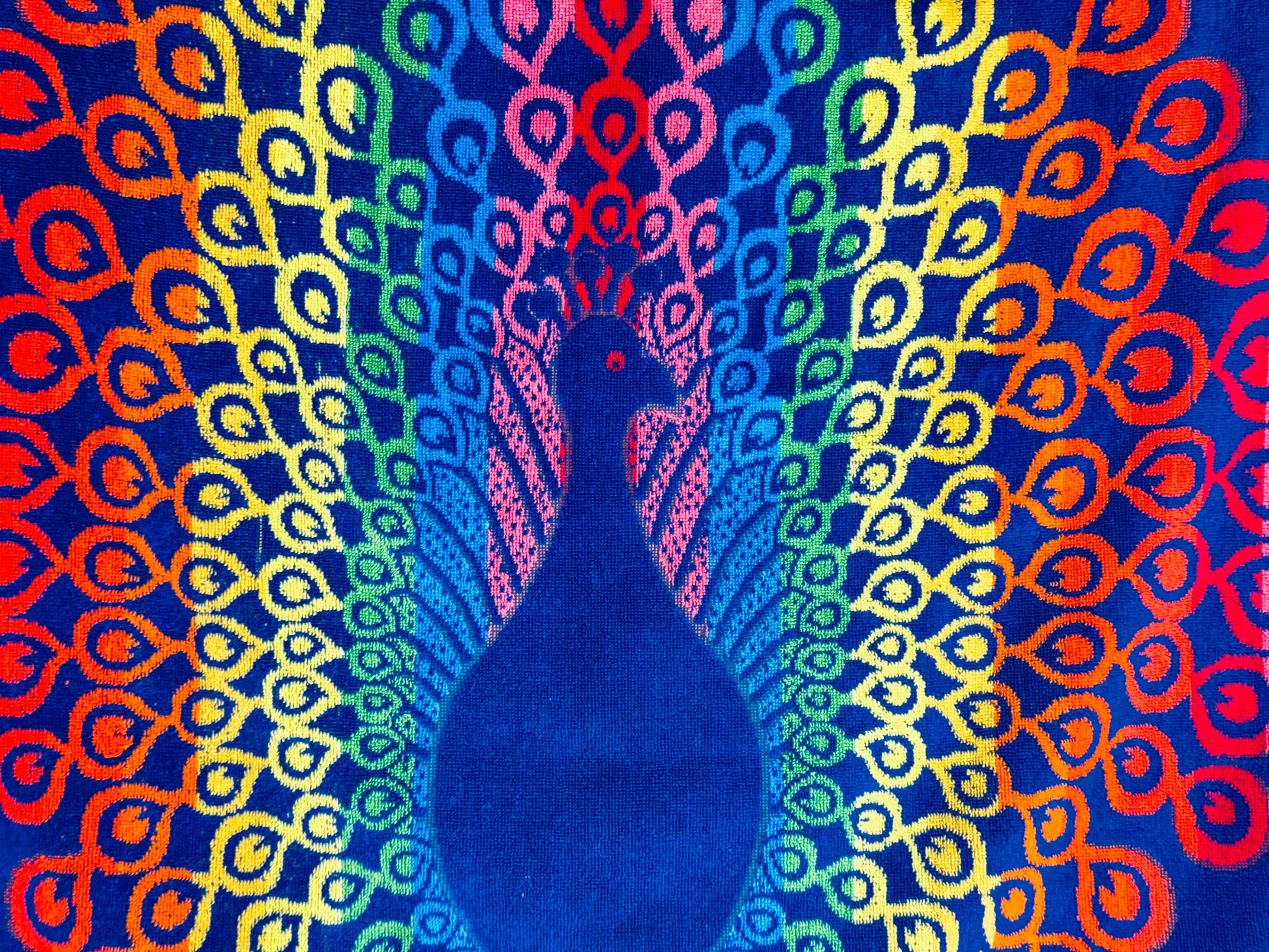 Product image for 'vintage oversized rainbow peacock beach shower towel 100 cotton' (view faf7c2)
