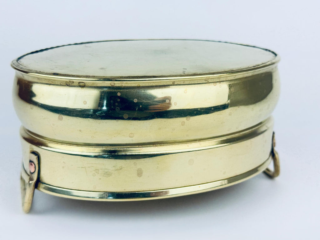 Product image for 'vintage brass oval handled planter' (view dbec5d)