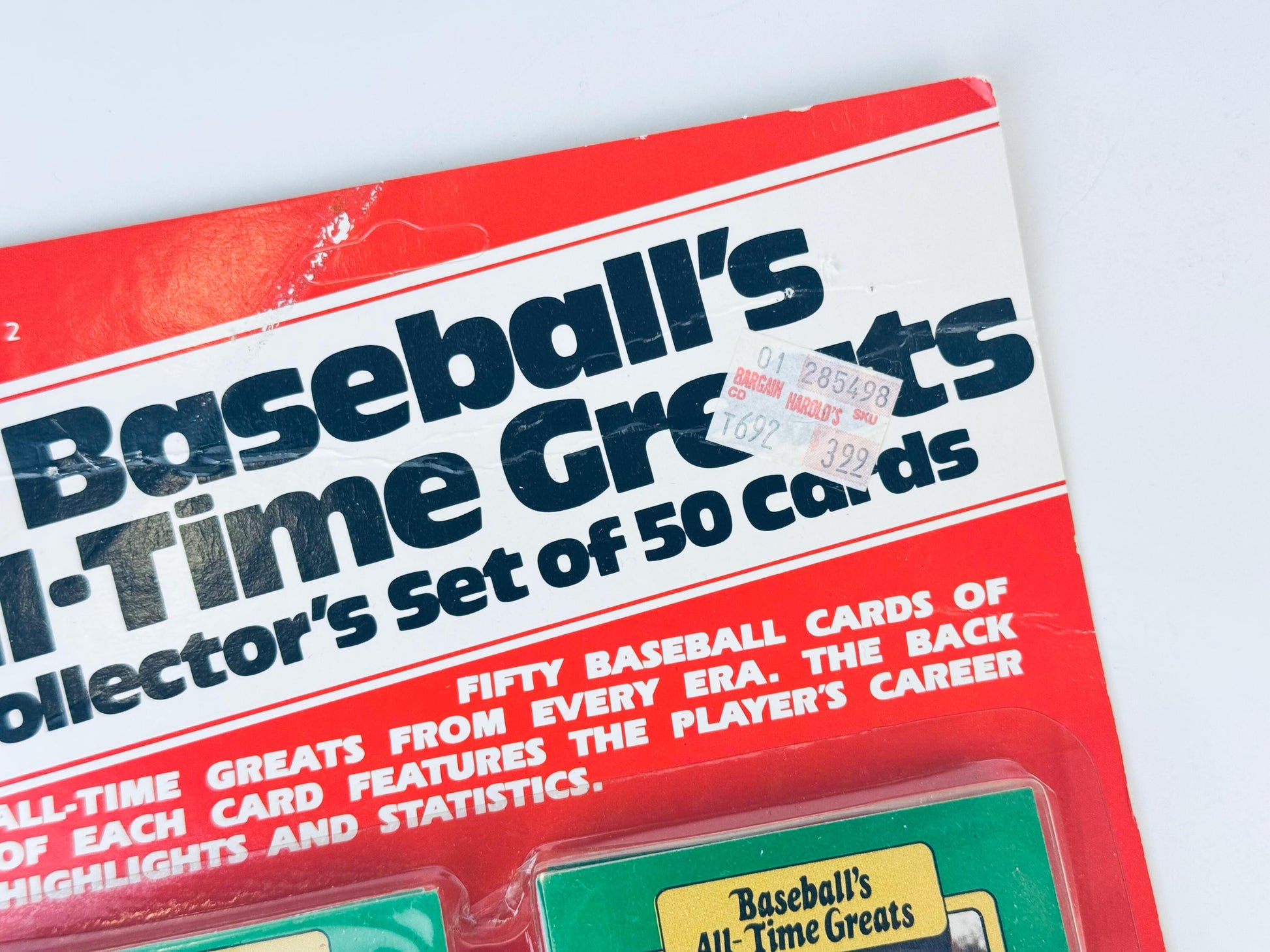 Product image for 'vintage baseballs all time greats collectible sport cards set of fifty 50 new old stock nos made in usa 1987' (view 67b8ce)