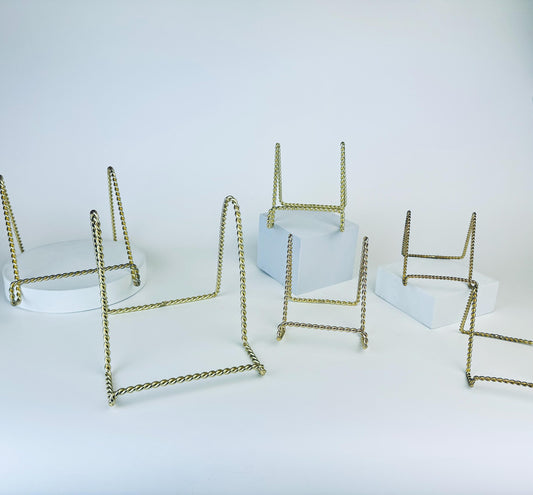 Product image for 'vintage twisted gold metal easel picture sheet music plate holder sold separately' (view 5522ef)