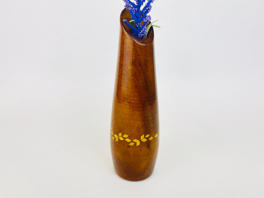 Product image for 'vintage tapered wood vase inlay gold geometric shape bottom' (view f1bebb)